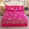 Saia da cama Rospa colaborada na cama grossa casa de renda em casa, lençóis de cama de cama de canteiros bordados de algodão na cama europeia espalhada 230510