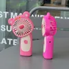 Cartoon Bear Handheld Fan Party Portable Mini Hand Hold Fan met USB oplaadbare persoonlijke bureau Outdoor Home Office Travel Fans