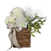 Flores decorativas 1 PCS Creme Hidrangea Cabine da porta da coroa Decoração da fazenda da fazenda Decoração de seda Flor de seda