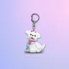 キーチェーンかわいい犬のキーチェーン韓国アクリル透明なバッグの装飾カワイイ電話甘いチャームジュエリーギフト