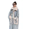 Women's Wool & Blends Retro Plaid Lamb Coat Mid-Length Section 2023 Autumn And Winter Korean Loose Thick Woolen Outwear Was Thin H693