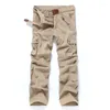 Men's Pants Large Size Seasonal Green Camouflage Loose Multi Pocket Cotton Overalls Casual Mens Trousers