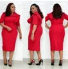 Lässige Kleider Tsxt 2023 Afrikanischer Stil Frauen Solide 4-farbige One-Shoulder Lotusblatt Unregelmäßiges Kleid Dame O-Ausschnitt Halbarm Hohe Taille