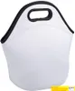 승화 점심 가방 빈 흰색 재사용 가능한 네오프렌 토트 핸드백 절연 소프트 DIY 학교 집