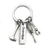 Key Rings Personalized Diy Stainless Steel Keychain Engraved Dad Papa Grandpa Hammer Screwdriver Wrench Tools Fathers Day Dr Dhgarden Dhu5B