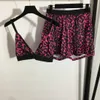 Two Piece Dress 825 High End Sexy Leopard Print Suspender Under Bra Top Letter Elastic Waist Casual Shorts Set Women 230510