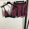 Abito a due pezzi 825 Bretella sexy con stampa leopardata di fascia alta sotto il reggiseno Top con elastico in vita Pantaloncini casual da donna 230510