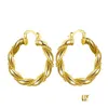 Hoop Huggie Factory Wholesale 18K Gold Plated Rose Woman Earrings Fashion Party Jewelry Birthday Gifts Top Quality Drop Delivery Dh12Q