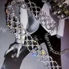 Kedjor Sexig Super Flash Rhinestone Neckchain Chocker smycken gåva femme kall mode kvinnokedja