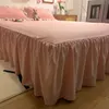 Bedding sets Pink Ruffled Seersucker Duvet Cover Set 34pcs Soft Lightweight Down Alternative Grey with Bed Skirt and Pillowcases 230510