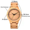 Wristwatches Fashion Men Quartz Wristwatch Wooden No Number Dial Leather Leather Band Top Handmade Bamboo Male Wood Watch Gift Reloj Hombre 230509