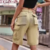 Y2k Denim Frauen Armee grün Retro Sommer große Taschen Cargo Jeans Radfahren Mode Streetwear Shorts