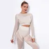 Yoga-Outfits, aushöhlen, Sport-Set für Damen, Sportbekleidung, langärmelig, Fitnessstudio-Sets, Damen-Outfits, nahtloses Yoga-Set, Trainingskleidung für Damen, Outfit-Anzug, AA230509