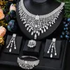 Halskette Ohrringe Set Siscathy Klassischer Luxus Zirkon Hochzeitskleid Schmuck Für Frauen Mode Braut Verlobungsfeier Kostüm Zubehör