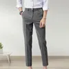 Men's Suits Men Suit Pants Long Wash-and-wear Close-fitting Ankle Length Zipper Business