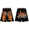 Herr- och kvinnors shorts 2023 modedesigner Brand Summer High Edition Ny Palm Flame Print High Street Casual Loose DrawString