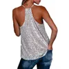 Femmes Débardeurs Camis Vintage Sexy Femmes Sequin Gilet Sans Manches D'été Camisole Casual VNeck Débardeurs Mode Lâche Pull Blouse Streetwear 230509