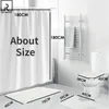 Shower Curtains Black Women Doing Yoga Curtain Polyester Bathroom Screen Girl Bathtub Mat Set Antislip Carpet Bath Accessories 230510