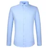Men's Dress Shirts Classic Long Sleeve Solid Basic Shirt Pocket-less Design Regular-fit Non-iron Bamboo Fiber Business Stretch 230510