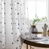 Tenda Cerchio colorato Ricamo Sheer s Per soggiorno Tende Schermo per finestra bianco Cotone Lino Camera da letto Tulle ZH0355 230510