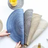 Tapis de table rond en tissu tissé napperon vaisselle tapis coton lin résistant à la chaleur vaisselle Pad maison Restaurant décoration de table