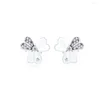 Boucles d'oreilles clous Dazzling Clover Earring 925 Sterling-Silver-Jewelry