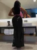 Deux pièces robe PU simili cuir costumes haut court avec jupe Sexy femmes Clubwear moulante sans manches Cami et jupes fendues été deux pièces ensemble T230510