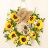 Flores decorativas bonitas com cordão Faux Silk Ploth Plowhouse Decor Decor Door Wrinalh Simulation Flor Sunflower Party Party