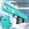 Sable Play Water Fun Pistolet à eau électrique avec sac à dos Pistolets à eau automatiques Grande capacité Summer Pool Party Beach Jouets de plein air pour enfant adulte