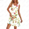 Sukienki swobodne lato sprzedaż mody seksowna damska bez rękawów okrągła szyjka fragmentowana 3D drukarnia luźne słońce
