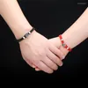 Bracelets de charme Fashion Six Star Bracelet Love e Guardian Casal Personalidade Vermelha Black