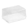 Garrafas de armazenamento E56C Butter Dish Box Suports Bandeja com tampa e faca CAMINHA CHEED PLACE CRISPER CRISPARENT PLÁSTICA RECIMENTO COZINHA