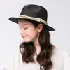 Breda brimhattar 2023 Fashion Toquilla Straw Women Panama Beach Sun Hat For Elegant Lady Summer Floppy Chapeu Feminino Fedora Sunbonnet