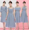 Mix Style Chiffon Bridesmaid Dress Kne-Length Party Glows Dresses Cocktail Plus Size Grade 8 Graduation Dress Custom Made Made