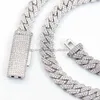 Fashion Customized Chain 925 Sterling Silver 2rows Vvs Moissanite Diamond Cuban Chain with Gra Certificate for Rapper Life