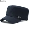 Brede rand hoeden unisex mannen vrouwen militaire stijl cadet leger vaste kleur katoen katoenen platte top caps lente zomer outdoor vizier