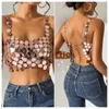 Damestanks Camis Shiny Acryl -pailletten vrouwen tanktop zomer sexy backless halter crop tops 2023 festival rave feest nachtclub kleding z0510