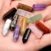 Doğal Kristal Taş Agate Mini Altıgen DIY Çakra Takı Aksesuarları için Gevşek Boncuklar 6x21mm Boyut