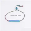 Chaîne De Mode En Acier Inoxydable Blanc Bar Bracelet Diy Personnalisé Nom Pour Gravure Réglable Or 5 Couleurs Hommes Femmes Frie Dhgarden Dhyft