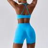Yoga Outfits Seamless Yoga 2 Set da allenamento da donna Completo da fitness femminile Top Reggiseno sportivo Leggings Active Wear Abbigliamento da palestra per donna AA230509