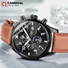 Wristwatches CARNIVAL Brand Automatic Watches Sapphire Mechanical Men Watch Waterproof Calendar Leather Wristwatch Otomatik Erkek Saat