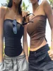 Débardeurs pour femmes Camis Nadafair sans bretelles Sexy Tops tenues d'été femmes dos nu hors épaule Wrap Tube femme haut court 230510