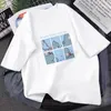 Atacado feminino 2023 Verão novo t-shirt de manga curta impressa feminino Everything Crew Crew pescoço de pescoço branco