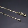 Kedjor REAL 18K Yellow Gold Horsewhip Chain for Women 1,5 mm tunn trottoarklänkhalsband 45 cm/17.7 tum stämpel AU750