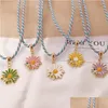 Collares pendientes Bohemio Lindo Daisy Bee Charms Collar Para Mujeres Gilrs Girasol Amistad Joyería de Moda Entrega de Gota Colgantes Dhqhi