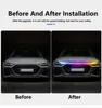 Новый светодиодный автомобильный капюшона Lights RGB красочная полоса DRL Daytime Huntime Runlight Furlight Decorative Light Auto Bar App Пульт дистанционное управление 12 В