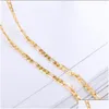 Chains 10Pcs Gold 2Mm Size Figaro Necklace 1630 Inches Fashion Woman Jewelry Simple Sweater Chain Factory Price Can Be Drop Delivery Dhptn
