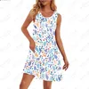Sukienki swobodne lato sprzedaż mody seksowna damska bez rękawów okrągła szyjka fragmentowana 3D drukarnia luźne słońce