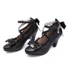 Dress Shoes 32-43 Mary Jane Block Heel High Lolita Sshoes Lace Bow Girls vrouwen