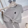 Set di abbigliamento Estate per ragazze Moda Cute Love Camicia corta Top + Pantaloni svasati Vestiti per bambini per bambini
